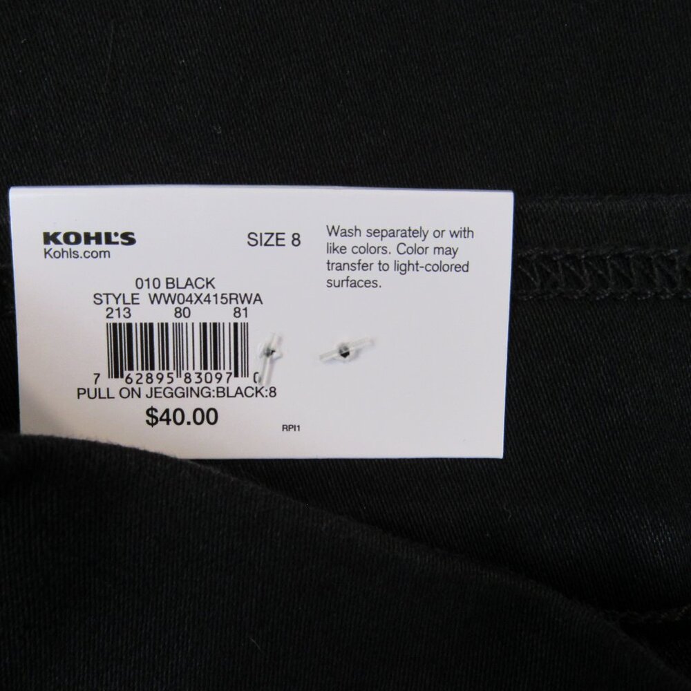 Nine West Black Pull-On Jegging Women's Size 8 Mid Rise Stretch Comfort Waist - Picture 3 of 11